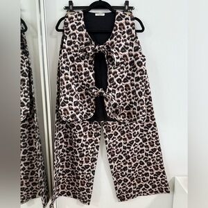 Sunday Wide Leg Pants + Top in Brown and Black SET